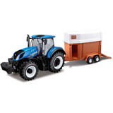 New Holland New Holland T7000 Tractor + Horse Trailer - 1:32 - Bburago New Holland New Holland T7000 Tractor + Horse Trailer - 1:32 - Bburago