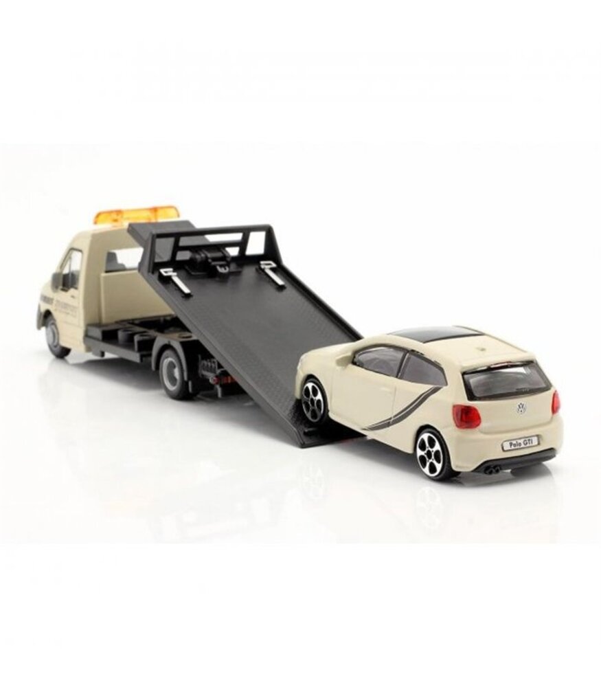 Iveco Iveco Daily Car Transporter Road Service + Volkswagen Polo GTi 1.4 TSi 2010 - 1:43 - Bburago    -