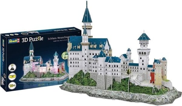 3D Puzzle Schloss Neuschwanstein (128 Parts) + Multicolor LED - Revell