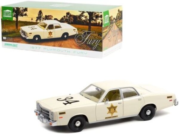 Plymouth Plymouth Fury Hazzard County Cheriff 1977 - 1:18 - Greenlight Plymouth Plymouth Fury Hazzard County Cheriff 1977 - 1:18 - Greenlight