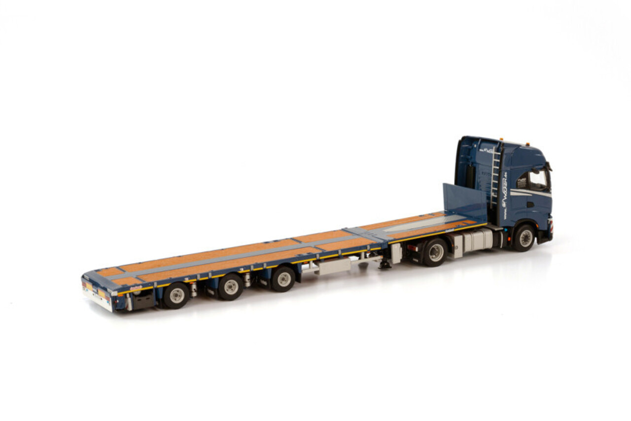 Iveco Iveco S-Way AS High 4x2 + Extendable Megatrailer Flatbed 3 Axle 'Wocken' - 1:50 - WSI Models