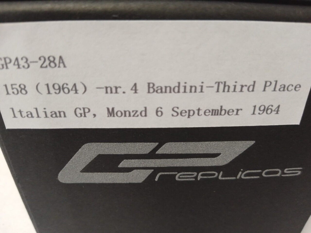Formule 1 Ferrari 158 #4 Scuderia Ferrari 3rd GP Monza Italy 1964 Lorenzo Bandini - 1:43 - GP Replicas Formule 1 Ferrari 158 #4 Scuderia Ferrari 3rd GP Monza Italy 1964 Lorenzo Bandini - 1:43 - GP Replicas