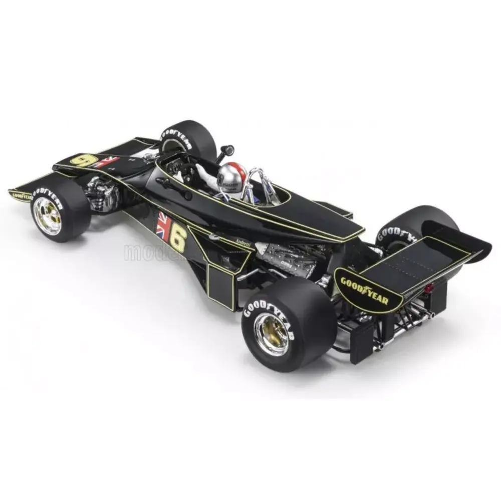 Formule 1 Lotus 77 #6 John PLayer Team Lotus GP Brazil 1976 + Pilot Figure Mario Andretti - 1:18 - GP Replicas Formule 1 Lotus 77 #6 John PLayer Team Lotus GP Brazil 1976 + Pilot Figure Mario Andretti - 1:18 - GP Replicas