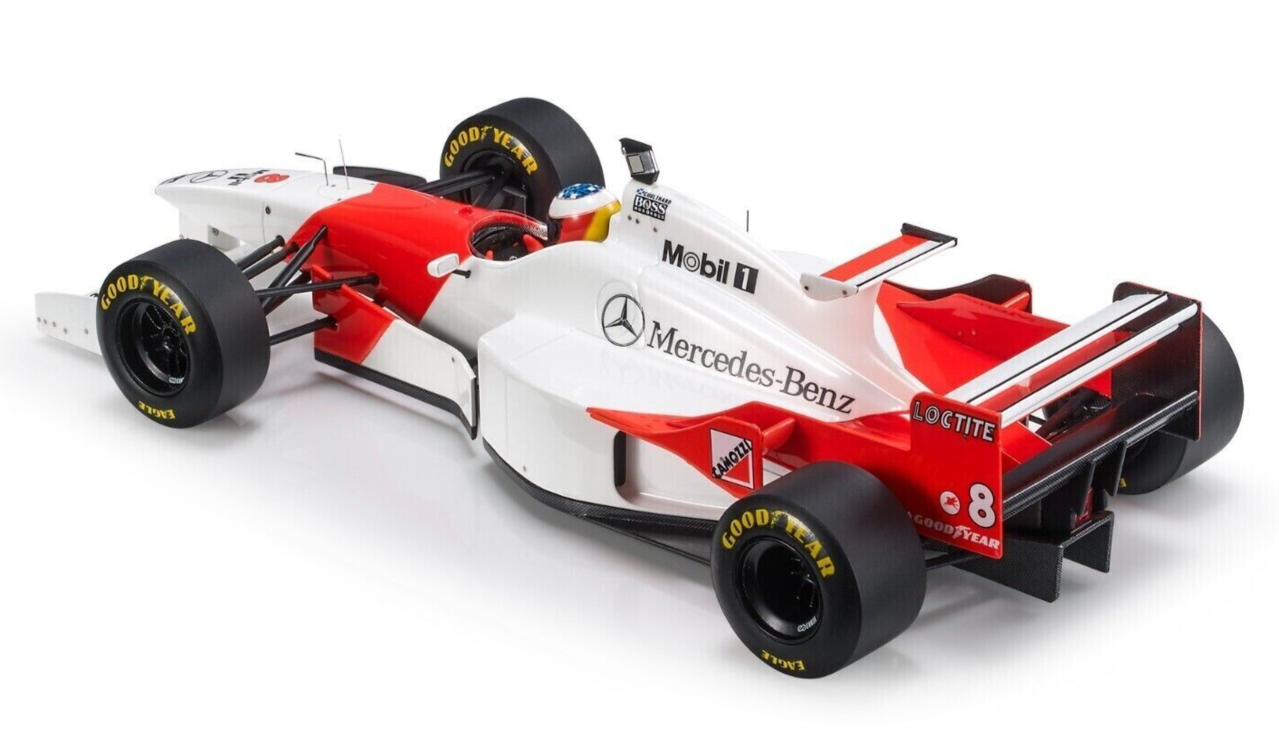 Formule 1 McLaren MP4/11 3.0L V10 #8 Team Mercedes Central Wing 2nd GP Monaco 1996 David Coulthard + Pilote Figure - 1:18 - GP Replicas Formule 1 McLaren MP4/11 3.0L V10 #8 Team Mercedes Central Wing 2nd GP Monaco 1996 David Coulthard + Pilote Figure - 1:18 - GP Replicas
