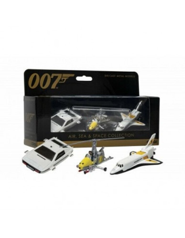 Lotus SET 007 James Bond :  Lotus Esprit 1977 - Gyrocopter Little Nellie 1967 - Space Shuttle Moonraker - 1:50 - Corgi