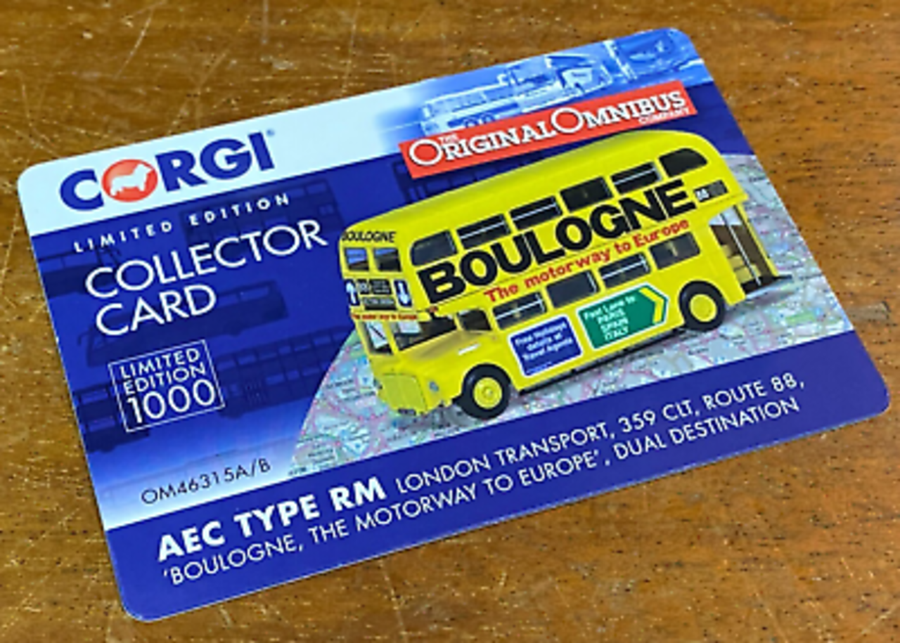 Bus AEC RM Autobus London Transport Mitcham Cricketers Boulogne Route 88 1949 - 1:76 - Corgi Bus AEC RM Autobus London Transport Mitcham Cricketers Boulogne Route 88 1949 - 1:76 - Corgi