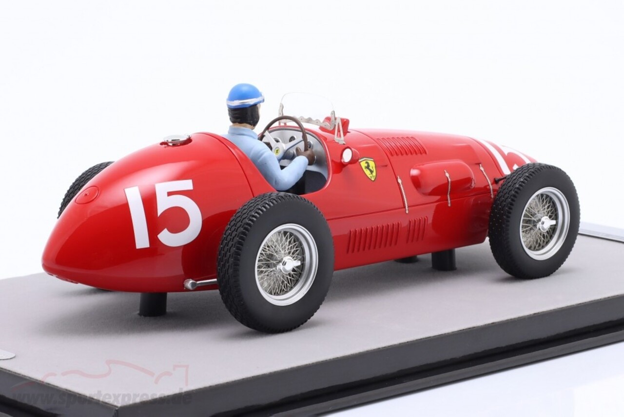 Ferrari Ferrari 500 F2 #15 Winner GP Great Britain 1952 + Driver - 1:18 - Tecnomodel Mythos Ferrari Ferrari 500 F2 #15 Winner GP Great Britain 1952 + Driver - 1:18 - Tecnomodel Mythos