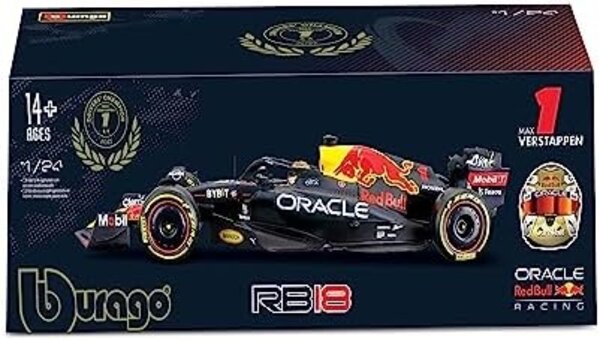 Formule 1 Red Bull RB18 Team Oracle Red Bull Racing #1 World Champion Season 2022 Max Verstappen + Pilot - 1:24 - Bburago