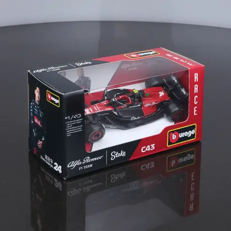 Formule 1 Alfa Romeo C43 #24 Team Stake Season 2023 (G.Zhou) - 1:43 - Bburago Formule 1 Alfa Romeo C43 #24 Team Stake Season 2023 (G.Zhou) - 1:43 - Bburago