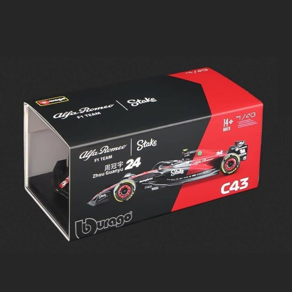Formule 1 Alfa Romeo C43 #24 Team Stake Season 2023 (G.Zhou) + Pilot + Showcase - 1:43 - Bburago
