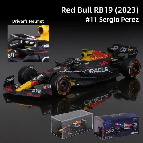 Formule 1 Red Bull F1 RB19 #11Team Oracle Red Bull Racing 2nd GP Miami 2023 (S.Perez) + Pilot + Showcase - 1:43 - Bburago Formule 1 Red Bull F1 RB19 #11Team Oracle Red Bull Racing 2nd GP Miami 2023 (S.Perez) + Pilot + Showcase - 1:43 - Bburago