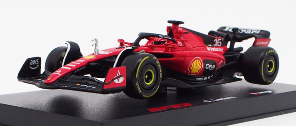 Formule 1 Ferrari SF-23 #16 Team Scuderia Ferrari Season 2023 (C.Leclerc) + Pilot + Showcase - 1:43 - Bburago Formule 1 Ferrari SF-23 #16 Team Scuderia Ferrari Season 2023 (C.Leclerc) + Pilot + Showcase - 1:43 - Bburago