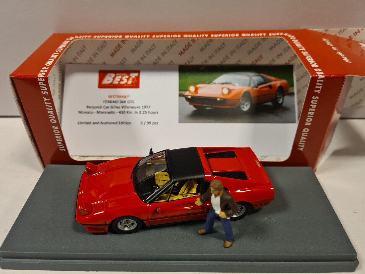 Ferrari Ferrari 308 GTS 1977 Personal Car Gilles Villeneuve + Figure - 1:43 - Best Model Ferrari Ferrari 308 GTS 1977 Personal Car Gilles Villeneuve + Figure - 1:43 - Best Model