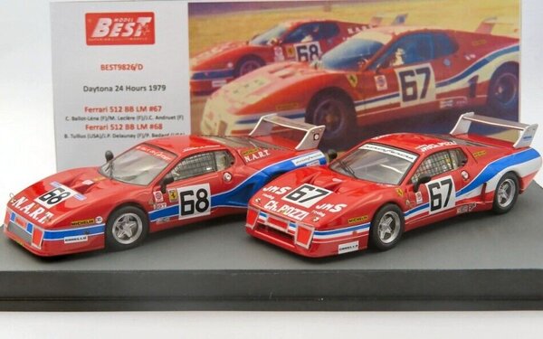Ferrari Ferrari (SET) 512BB LM #67 Team JMS Pozzi Racing 24H Daytona 1979 + 512BB LM #68 Team NART 24H Daytona 1979 - 1:43 - Best Model Ferrari Ferrari (SET) 512BB LM #67 Team JMS Pozzi Racing 24H Daytona 1979 + 512BB LM #68 Team NART 24H Daytona 1979 - 1:43 - Best Model