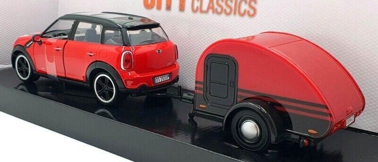 Mini Mini Cooper S Countryman + Camper Trailer - 1:24 - Motor Max