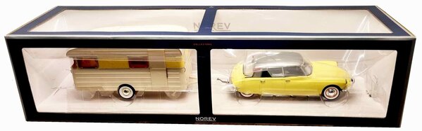 Citroen Citroën DS 19 + Caravane Digue Panoramic 1960 - 1:18 - Norev