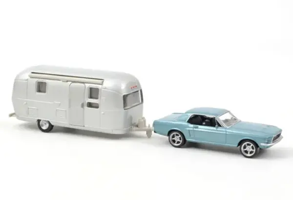 Ford Ford Mustang + Airstream Caravan 1968 - 1:43 - Norev Ford Ford Mustang + Airstream Caravan 1968 - 1:43 - Norev