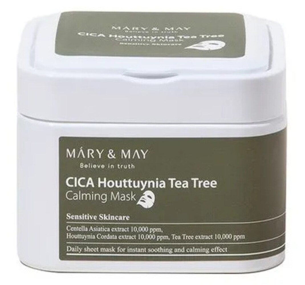 Mary & May Mary & May - CICA Houttuynia Tea Tree Calming Mask - 30 stuks Mary & May Mary & May - CICA Houttuynia Tea Tree Calming Mask - 30 stuks