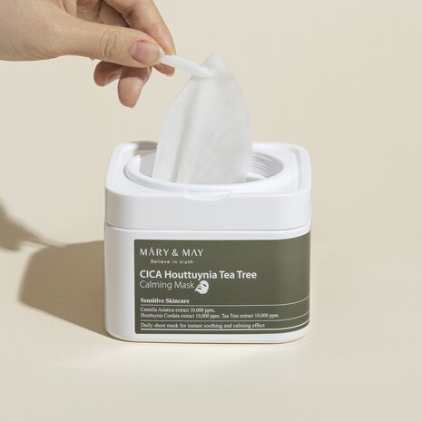 Mary & May Mary & May - CICA Houttuynia Tea Tree Calming Mask - 30 stuks Mary & May Mary & May - CICA Houttuynia Tea Tree Calming Mask - 30 stuks
