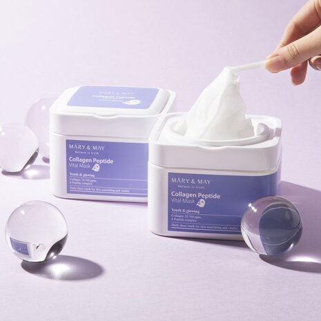 Mary & May Mary & May - Collagen Peptide Vital Mask - 30 stuks Mary & May Mary & May - Collagen Peptide Vital Mask - 30 stuks