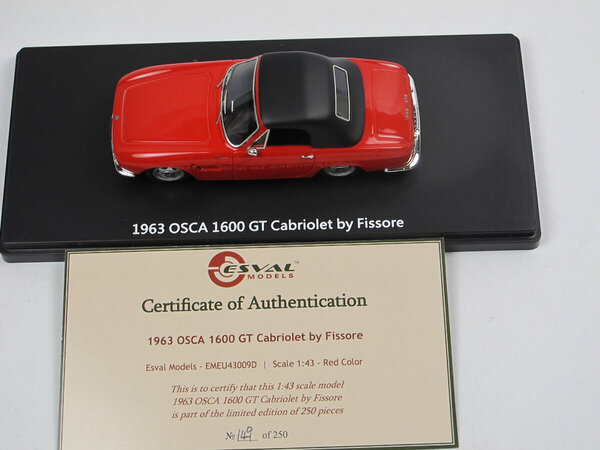 Osca Osca 1600GT Cabriolet Closed 1963 - 1:43 - Esval Models