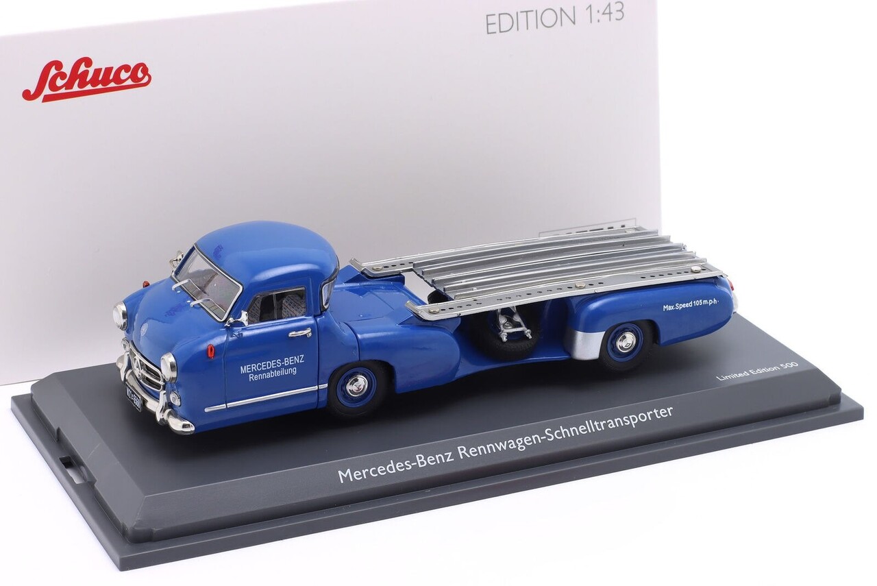 Mercedes-Benz Mercedes-Benz Rennwagen-Schnelltransporter - 1:43 - Schuco Mercedes-Benz Mercedes-Benz Rennwagen-Schnelltransporter - 1:43 - Schuco