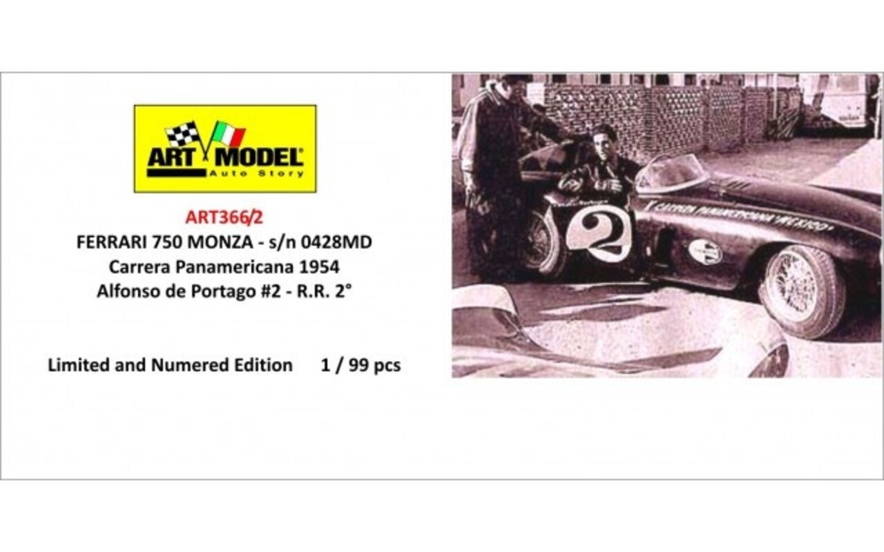 Ferrari Ferrari 750 Monza Spider 3.0L #2 Rally Carrera Panamericana Mexico 1954 - 1:43 - Art Model Ferrari Ferrari 750 Monza Spider 3.0L #2 Rally Carrera Panamericana Mexico 1954 - 1:43 - Art Model