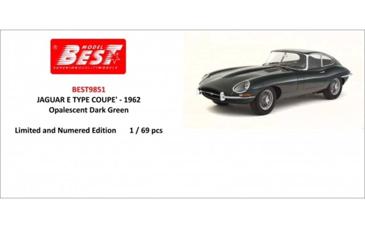 Jaguar Jaguar E-Type Coupe 1962 - 1:43 - Best Model Jaguar Jaguar E-Type Coupe 1962 - 1:43 - Best Model