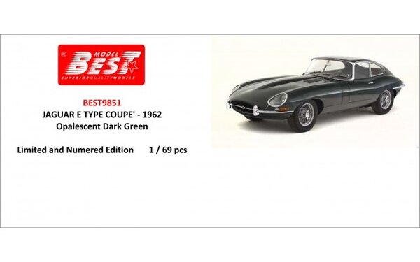 Jaguar Jaguar E-Type Coupe 1962 - 1:43 - Best Model Jaguar Jaguar E-Type Coupe 1962 - 1:43 - Best Model