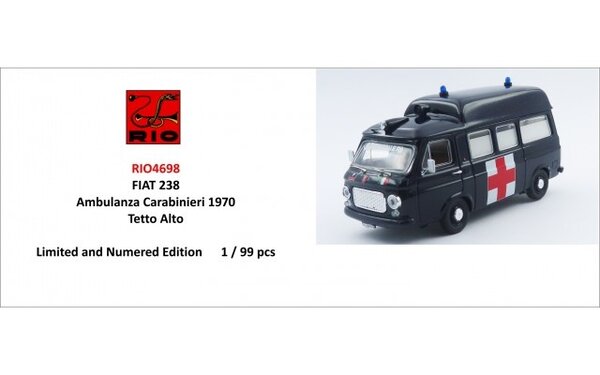 Fiat Fiat 238 High Roof Ambulance Carabinieri 1970 - 1:43 - Rio Fiat Fiat 238 High Roof Ambulance Carabinieri 1970 - 1:43 - Rio