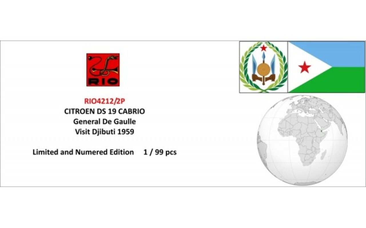 Citroen Citroen DS Cabriolet Personal Car General De Gaulle & Driver Visit Djibuti 1959 - 1:43 - Rio