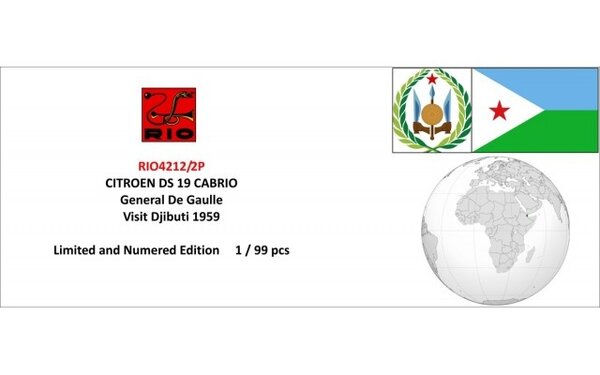 Citroen Citroen DS Cabriolet Personal Car General De Gaulle & Driver Visit Djibuti 1959 - 1:43 - Rio