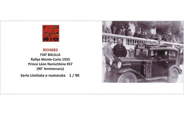 Fiat Fiat Balilla #57 Rally Monte Carlo 1933 - 1:43 - Rio