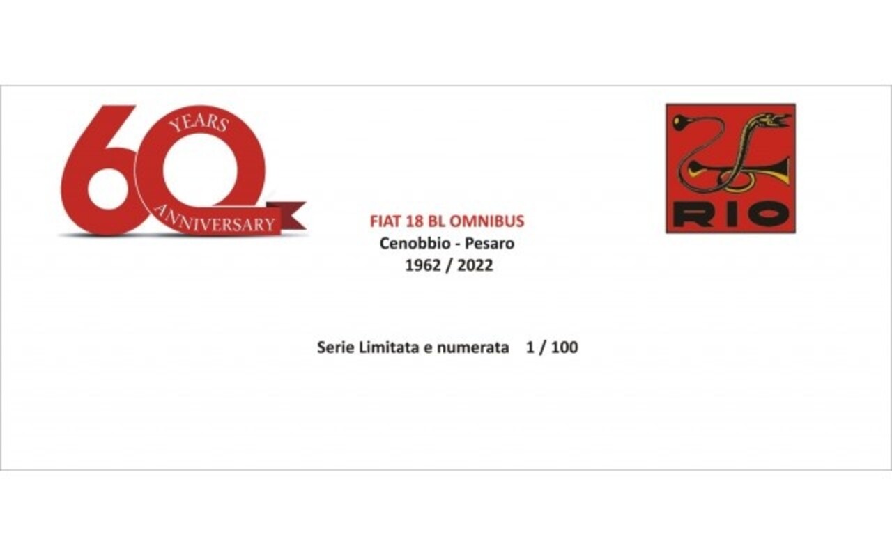 Fiat Fiat 18BL Autobus 1922 60th Anniversary Rio Models 1962-2022 - 1:43 - Rio