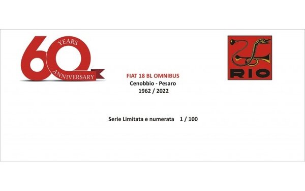 Fiat Fiat 18BL Autobus 1922 60th Anniversary Rio Models 1962-2022 - 1:43 - Rio