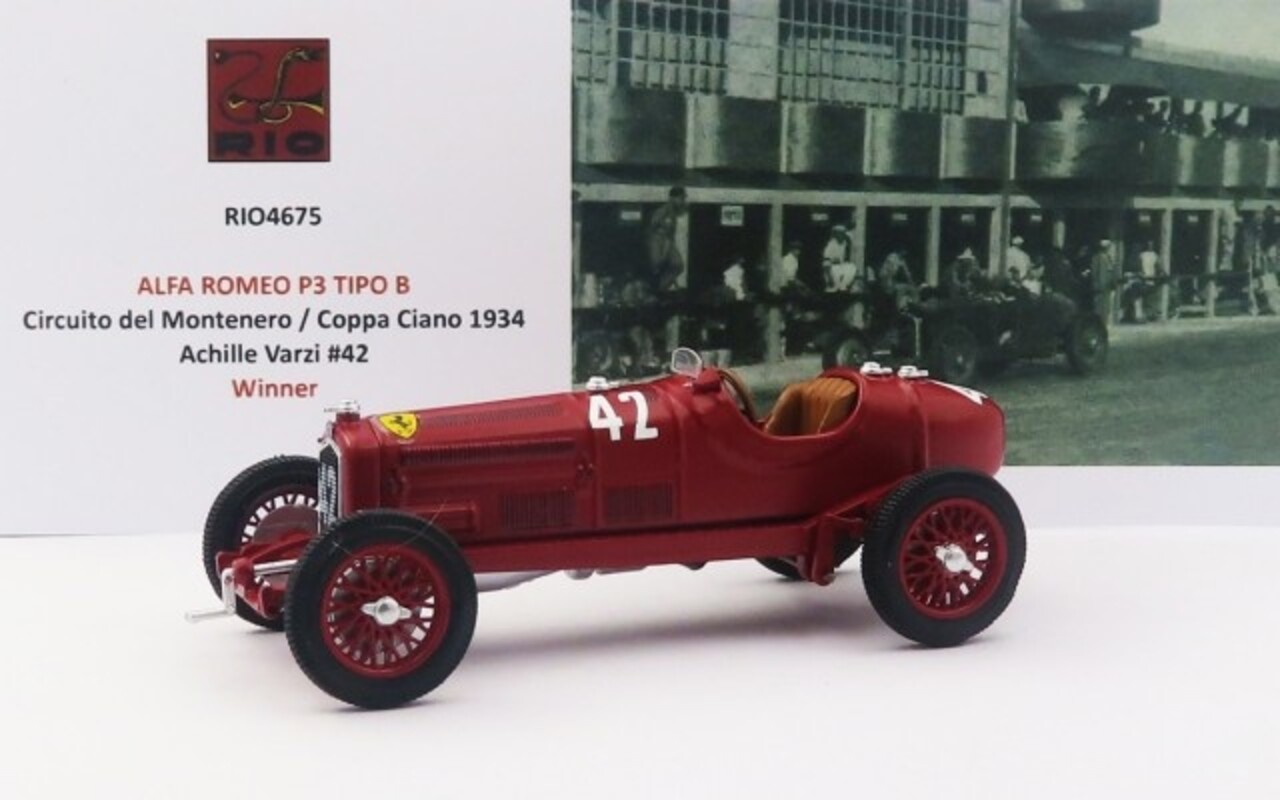 Alfa Romeo Alfa Romeo P3 Tipo B #42 Winner Circuit de Montenero (Italy) 1934 - 1:43 - Rio Alfa Romeo Alfa Romeo P3 Tipo B #42 Winner Circuit de Montenero (Italy) 1934 - 1:43 - Rio