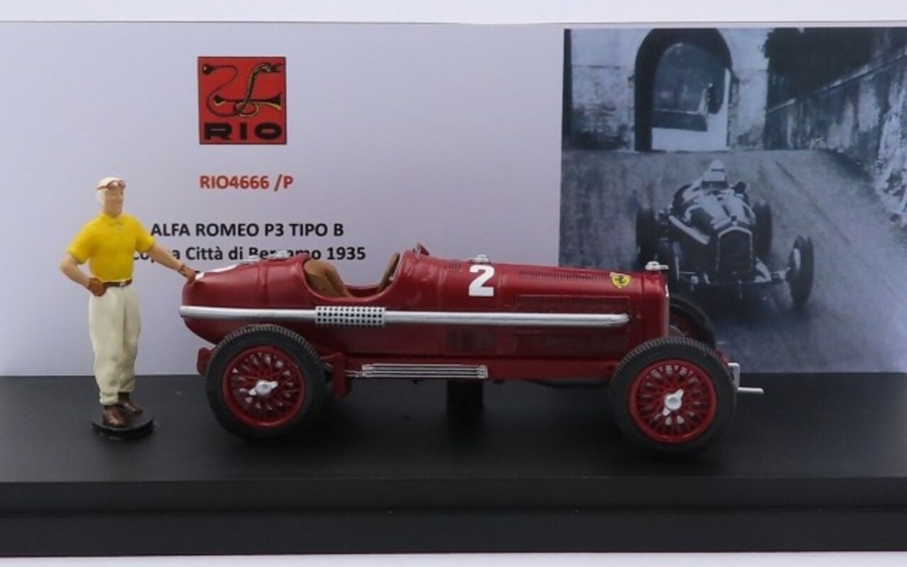 Alfa Romeo Alfa Romeo P3 Tipo B #2 Winner Cup City Bergamo (Italy) 1935 + Figure - 1:43 - Rio