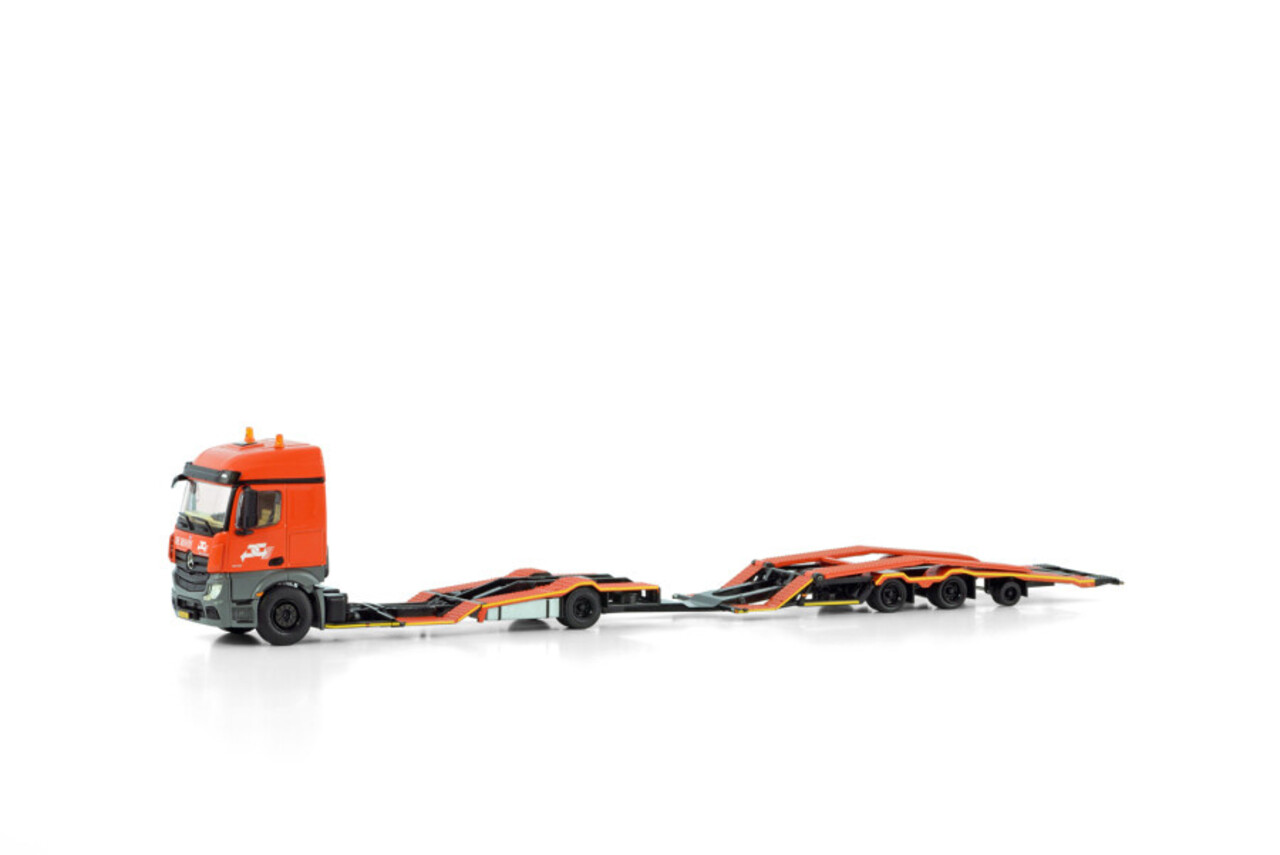 Mercedes-Benz Mercedes-Benz Actros MP4 Stream Space 4x2 Truck Transporter Combi 'De Rooy' - 1:50 - WSI Models Mercedes-Benz Mercedes-Benz Actros MP4 Stream Space 4x2 Truck Transporter Combi 'De Rooy' - 1:50 - WSI Models