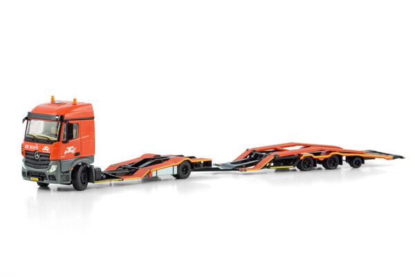Mercedes-Benz Mercedes-Benz Actros MP4 Stream Space 4x2 Truck Transporter Combi 'De Rooy' - 1:50 - WSI Models Mercedes-Benz Mercedes-Benz Actros MP4 Stream Space 4x2 Truck Transporter Combi 'De Rooy' - 1:50 - WSI Models