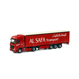 Mercedes-Benz Mercedes-Benz Actros MP4 Big Space 4x2 + Curtainside Tautliner Trailer 3 axle 'Al Safa Transport' - 1:50 - WSI Models Mercedes-Benz Mercedes-Benz Actros MP4 Big Space 4x2 + Curtainside Tautliner Trailer 3 axle 'Al Safa Transport' - 1:50 - WSI Models