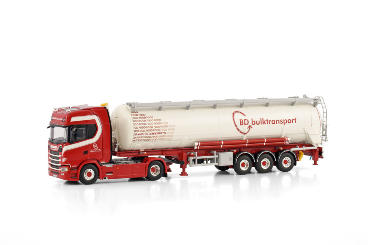 Scania Scania S Highline CS20H 4x2 + Tipper Bulk Trailer 3 Axle 'BD Bulktransport' - 1:50 - WSI Models