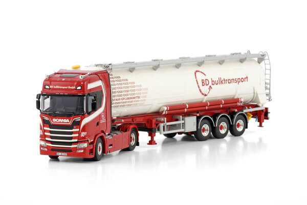 Scania Scania S Highline CS20H 4x2 + Tipper Bulk Trailer 3 Axle 'BD Bulktransport' - 1:50 - WSI Models