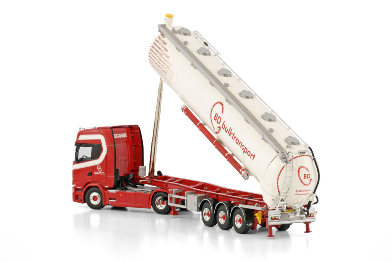 Scania Scania S Highline CS20H 4x2 + Tipper Bulk Trailer 3 Axle 'BD Bulktransport' - 1:50 - WSI Models
