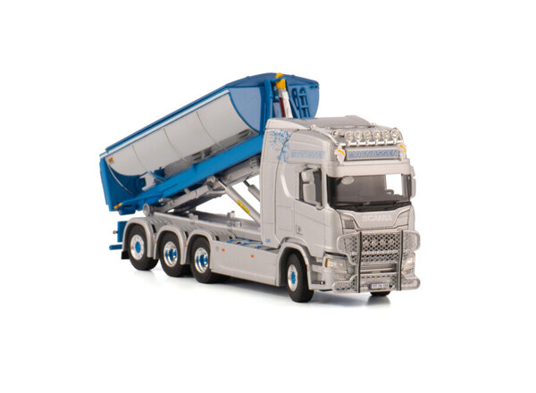 Scania Scania R Highline CR20H Rigid Truck 8x4 Hooklift System + Hooklift Container Asphalt 'Thore Magnussen' - 1:50 - WSI Models