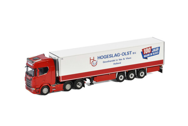 Scania Scania S Highline CS20H 6x2 + Reefer Semitrailer 3 Axle 'Hogeslag-Olst' - 1:50 - WSI Models