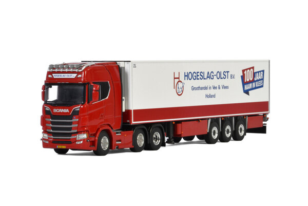 Scania Scania S Highline CS20H 6x2 + Reefer Semitrailer 3 Axle 'Hogeslag-Olst' - 1:50 - WSI Models