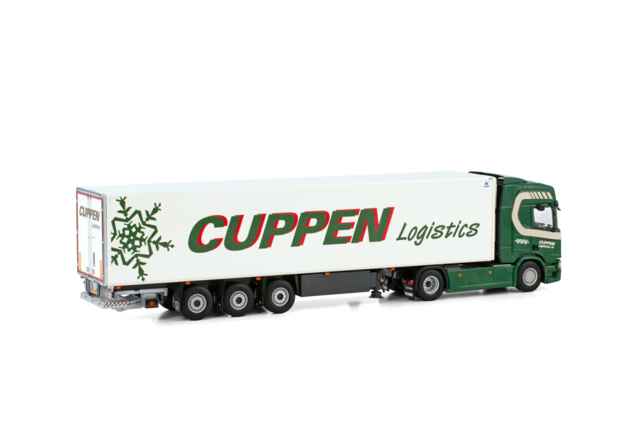 Scania Scania R Highline CR20H 4x2 + Reefer Semitrailer 3 Axle 'Cuppen Logistics' -1:50 - WSI Models Scania Scania R Highline CR20H 4x2 + Reefer Semitrailer 3 Axle 'Cuppen Logistics' -1:50 - WSI Models