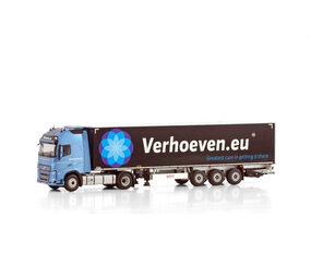 Volvo Volvo FH5 Globetrotter XL 4x2 + Box Semitrailer 3 Axle 'Verhoeven.EU' - 1:50 - WSI Models Volvo Volvo FH5 Globetrotter XL 4x2 + Box Semitrailer 3 Axle 'Verhoeven.EU' - 1:50 - WSI Models