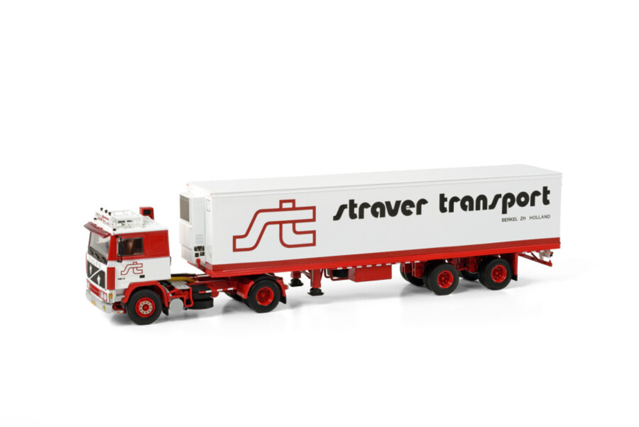 Volvo Volvo F12 4x2 + Classic Reefer Semitrailer 2 Axle 'Straver Transport' - 1:50 - WSI Models