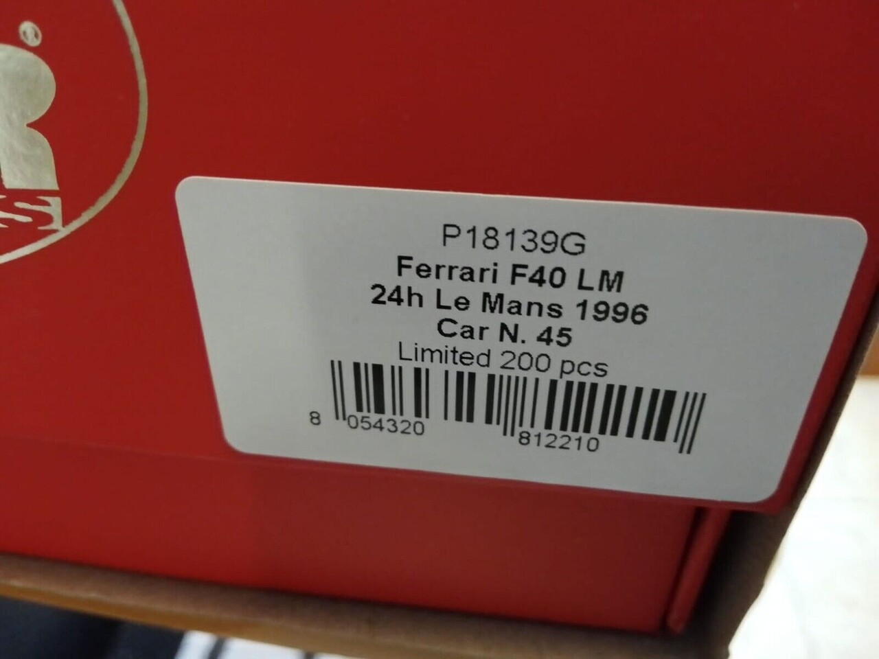 Ferrari Ferrari F40 GTE 3.5L Turbo V8 #45 Team Ennea SRL Igol 24H Le Mans 1996 - 1:18 - BBR